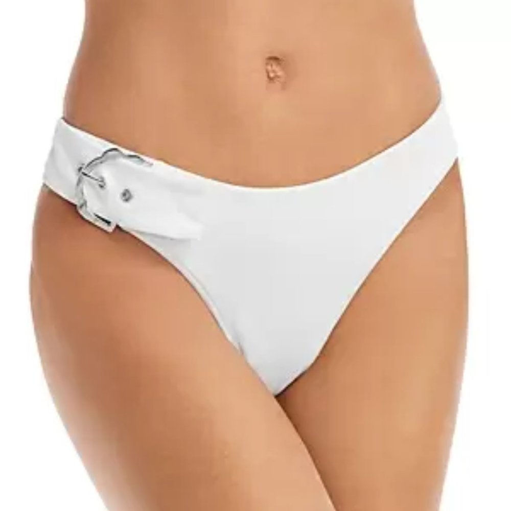 Revel Rey Hayes Belted Bikini Bottom in White